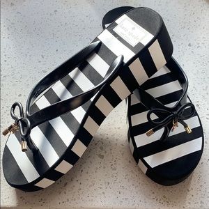 Kate Spade fancy flip flop wedges